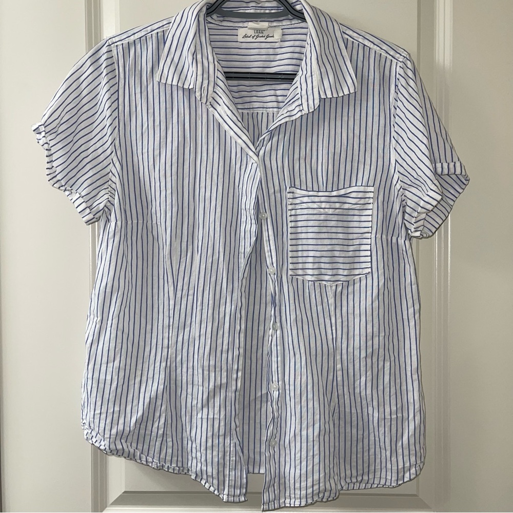 Striped short sleeve button down